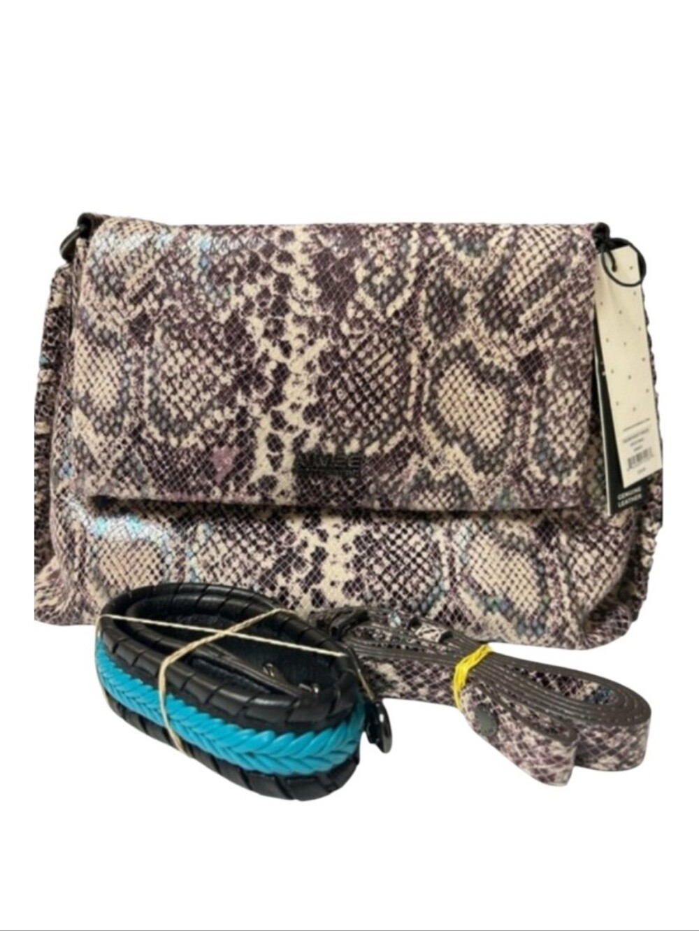 AIMEE KESTENBURG Free Bird Irredescent Snake Shoulder Crossbody NWT